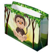 Aap 2e Verjaardagsfeestje Aangepast Large Cadeautasje (Achterkant Gekanteld)