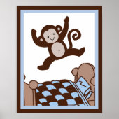 aap 3 snoepje in de Poster van de Bed Wall-kunst (Voorkant)