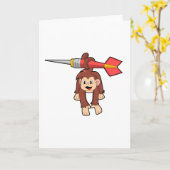 Aap aan het darten met pijl kaart (Gele Bloem)