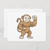 aap als Bodybuilder in Bodybuilding Briefkaart (Voorkant / Achterkant)