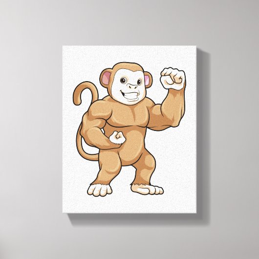 aap als Bodybuilder in Bodybuilding Canvas Afdruk (Voorkant)