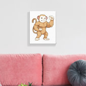 aap als Bodybuilder in Bodybuilding Canvas Afdruk (Insitu (Woonkamer))