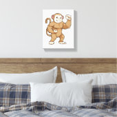aap als Bodybuilder in Bodybuilding Canvas Afdruk (Insitu (Slaapkamer))