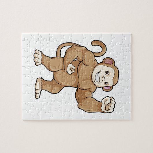 aap als Bodybuilder in Bodybuilding Legpuzzel (Horizontaal)