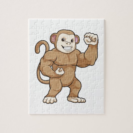 aap als Bodybuilder in Bodybuilding Legpuzzel (Verticaal)