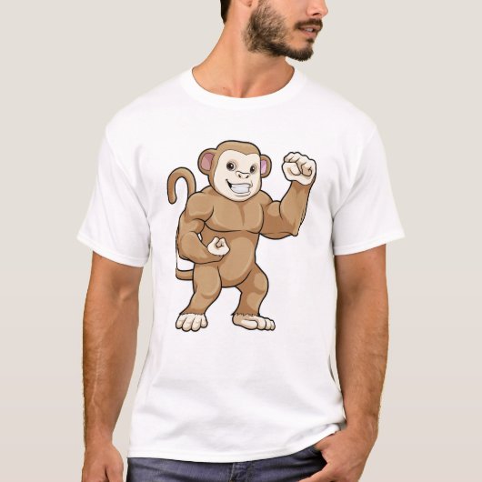aap als Bodybuilder in Bodybuilding T-shirt (Voorkant)