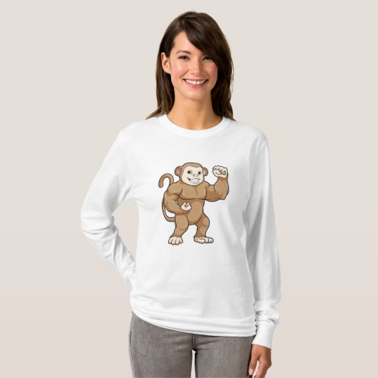 aap als Bodybuilder in Bodybuilding T-shirt (Voorkant volledig)