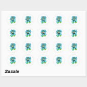 aap als duiker met Snorkel Ronde Sticker (Vel)