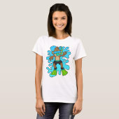 aap als duiker met Snorkel T-shirt (Voorkant volledig)