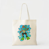 aap als duiker met Snorkel Tote Bag (Voorkant)
