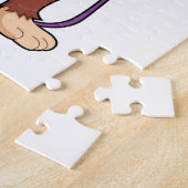 aap als hairdresser met schaar & schaar legpuzzel (Zijkant)