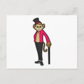 Aap als heer met hoed en wandelstok briefkaart (Voorkant)