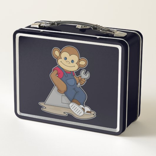 aap als Mechanisch met moersleutel (Achterkant)