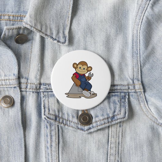 aap als Mechanisch met moersleutel Ronde Button 7,6 Cm (In situ)