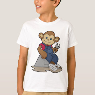aap als Mechanisch met moersleutel T-shirt
