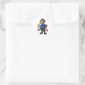 aap als schilder met verf en penseel ronde sticker (Tas)