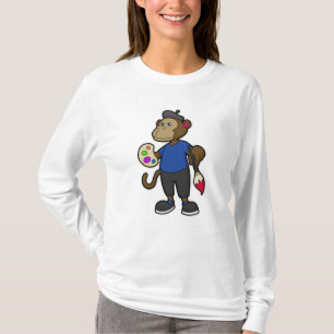 aap als schilder met verf en penseel t-shirt