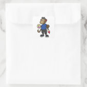 aap als schilder met verf en penseel vierkante sticker (Tas)