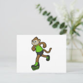 aap als Skater met gealigneerde schaatsen Briefkaart (Staand voorkant)