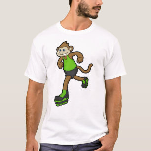 aap als Skater met gealigneerde schaatsen T-shirt