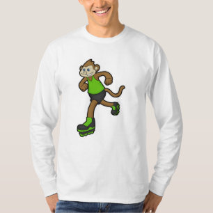aap als Skater met gealigneerde schaatsen T-shirt
