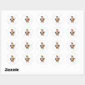 aap als Skater met skateboard Ronde Sticker (Vel)