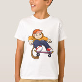 aap als Skater met skateboard T-shirt (Voorkant)