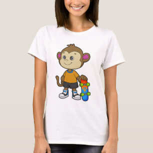 aap als Skater met skateboard T-shirt