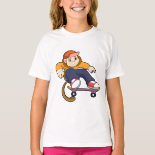 aap als Skater met skateboard T-shirt