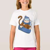 aap als sneeuwboarder met Sonowboard.PNG T-shirt (Voorkant)