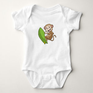 aap als Surfer met surfboard Romper