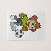 aap als voetzoeker met Voetbal Legpuzzel (Horizontaal)