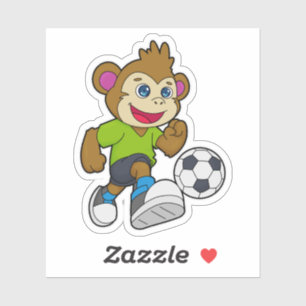 aap als voetzoeker met Voetbal Sticker