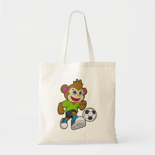 aap als voetzoeker met Voetbal Tote Bag (Voorkant)