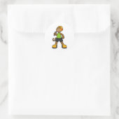 aap als zanger met microfoon en hoofdtelefoon ronde sticker (Tas)