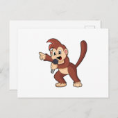 aap als zanger met microfoon.PNG Briefkaart (Voorkant / Achterkant)