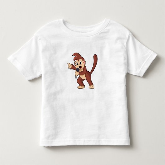 aap als zanger met microfoon.PNG Kinder Shirts (Voorkant)