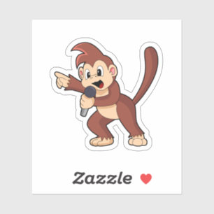 aap als zanger met microfoon.PNG Sticker