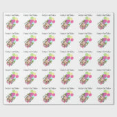 aap/ballonnen/verjaardagstaart-1 jaar oud/naam cadeaupapier (Vlak)