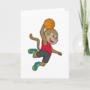 Aap Basketbalspeler Basketbal Kaart