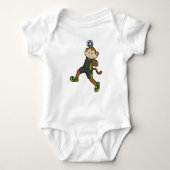 aap bij Handbalspeler met handbal Romper (Voorkant)