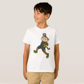 aap bij Handbalspeler met handbal T-shirt (Voorkant volledig)