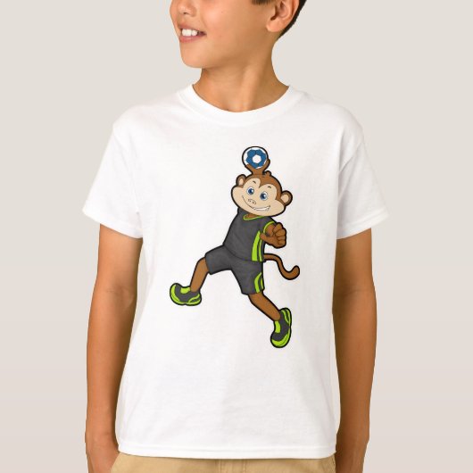 aap bij Handbalspeler met handbal T-shirt (Voorkant)