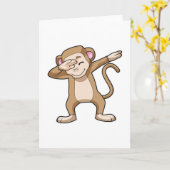 Aap bij Hip Hop Dans Dab Kaart (Gele Bloem)