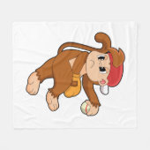 aap bij honkbal met honkbal fleece deken (Voorkant (Horizontaal))