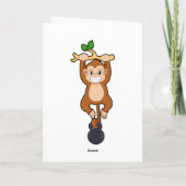 Aap bij krachttraining met Dumbbell Kaart (Achterkant)