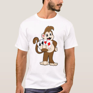 aap bij Poker met pokerkaarten T-shirt