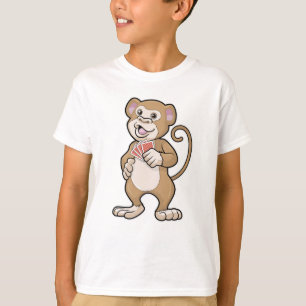 aap bij Poker met pokerkaarten T-shirt
