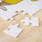 aap bij Raining met regenjas Legpuzzel (Zijkant)