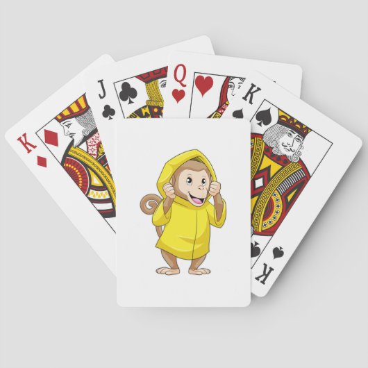aap bij Raining met regenjas Pokerkaarten (Achterkant)